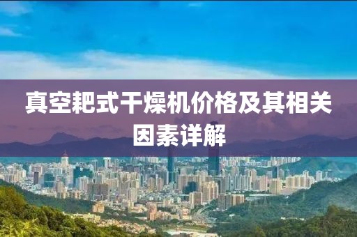 真空耙式干燥机价格及其相关因素详解