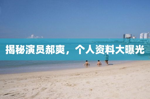揭秘演员郝爽，个人资料大曝光