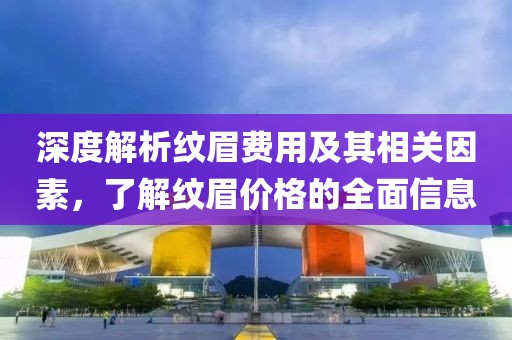 深度解析纹眉费用及其相关因素，了解纹眉价格的全面信息