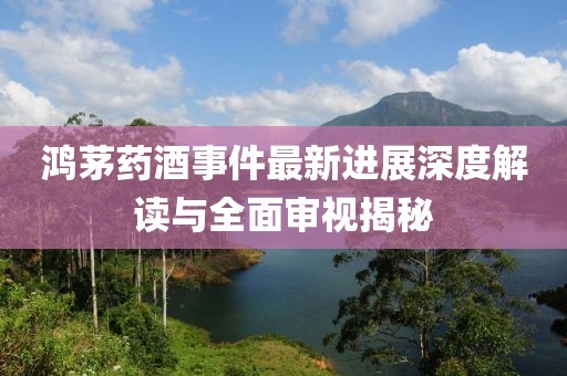鸿茅药酒事件最新进展深度解读与全面审视揭秘