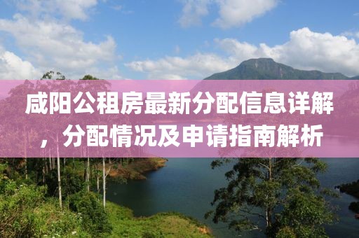 咸阳公租房最新分配信息详解，分配情况及申请指南解析