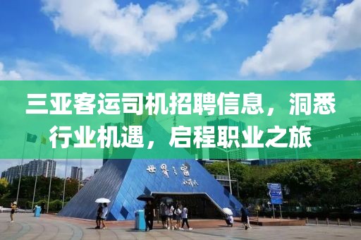 三亚客运司机招聘信息，洞悉行业机遇，启程职业之旅