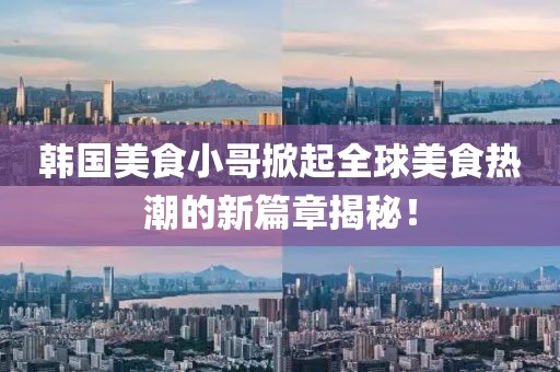 韩国美食小哥掀起全球美食热潮的新篇章揭秘！