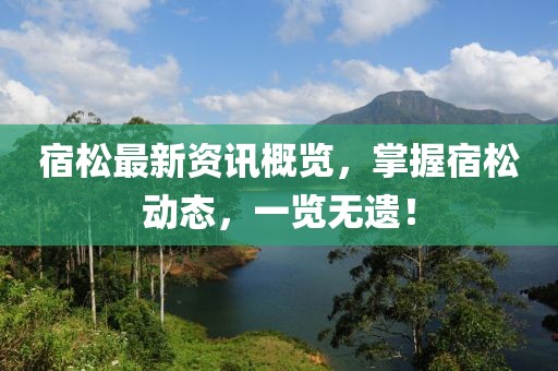 宿松最新资讯概览，掌握宿松动态，一览无遗！