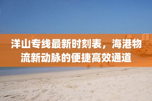 洋山专线最新时刻表，海港物流新动脉的便捷高效通道