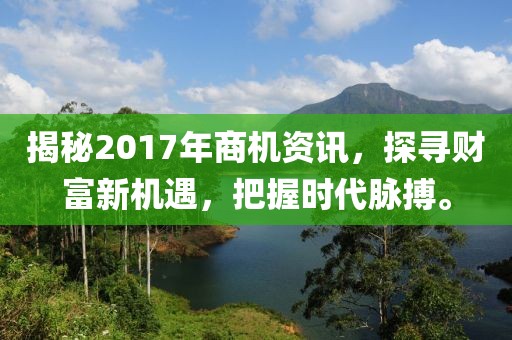 揭秘2017年商机资讯，探寻财富新机遇，把握时代脉搏。