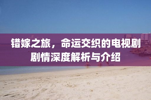 错嫁之旅，命运交织的电视剧剧情深度解析与介绍