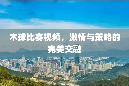 木球比赛视频，激情与策略的完美交融