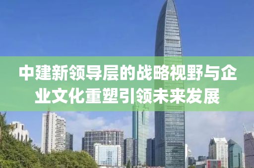 中建新领导层的战略视野与企业文化重塑引领未来发展