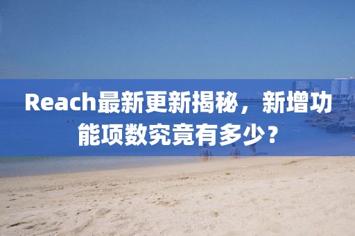 Reach最新更新揭秘，新增功能项数究竟有多少？