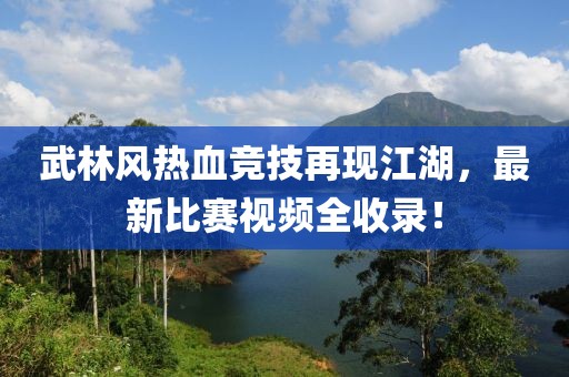 武林风热血竞技再现江湖,最新比赛视频全收录!