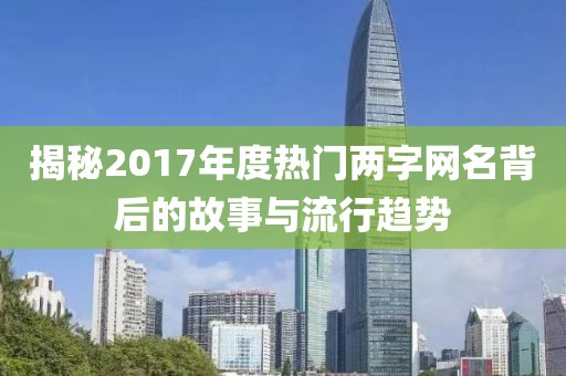揭秘2017年度热门两字网名背后的故事与流行趋势