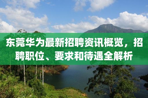 东莞华为最新招聘资讯概览，招聘职位、要求和待遇全解析