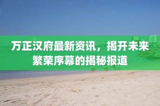 万正汉府最新资讯，揭开未来繁荣序幕的揭秘报道