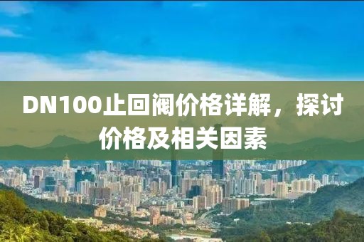 DN100止回阀价格详解，探讨价格及相关因素