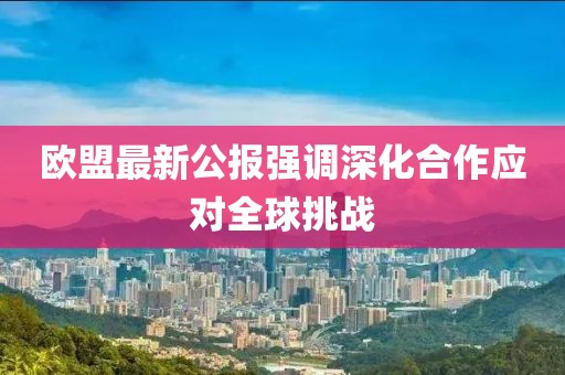 欧盟最新公报强调深化合作应对全球挑战