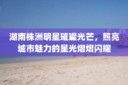 湖南株洲明星璀璨光芒，照亮城市魅力的星光熠熠闪耀