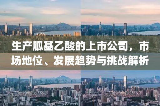 生产胍基乙酸的上市公司，市场地位、发展趋势与挑战解析