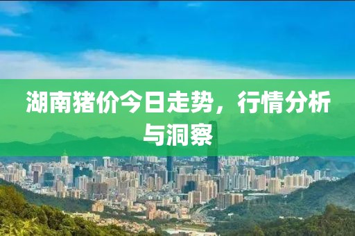 湖南猪价今日走势，行情分析与洞察