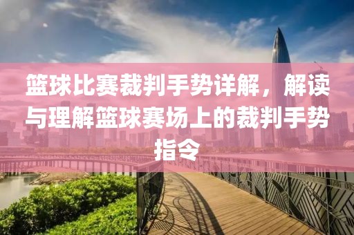 篮球比赛裁判手势详解，解读与理解篮球赛场上的裁判手势指令