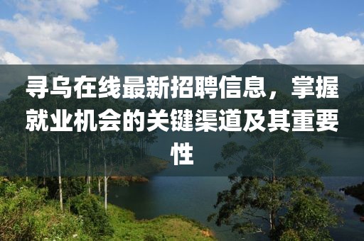 寻乌在线最新招聘信息，掌握就业机会的关键渠道及其重要性